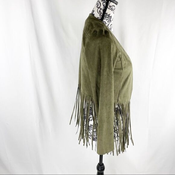 Flying Tomato Candace Olive Fringe Jacket - Picture 7 of 10